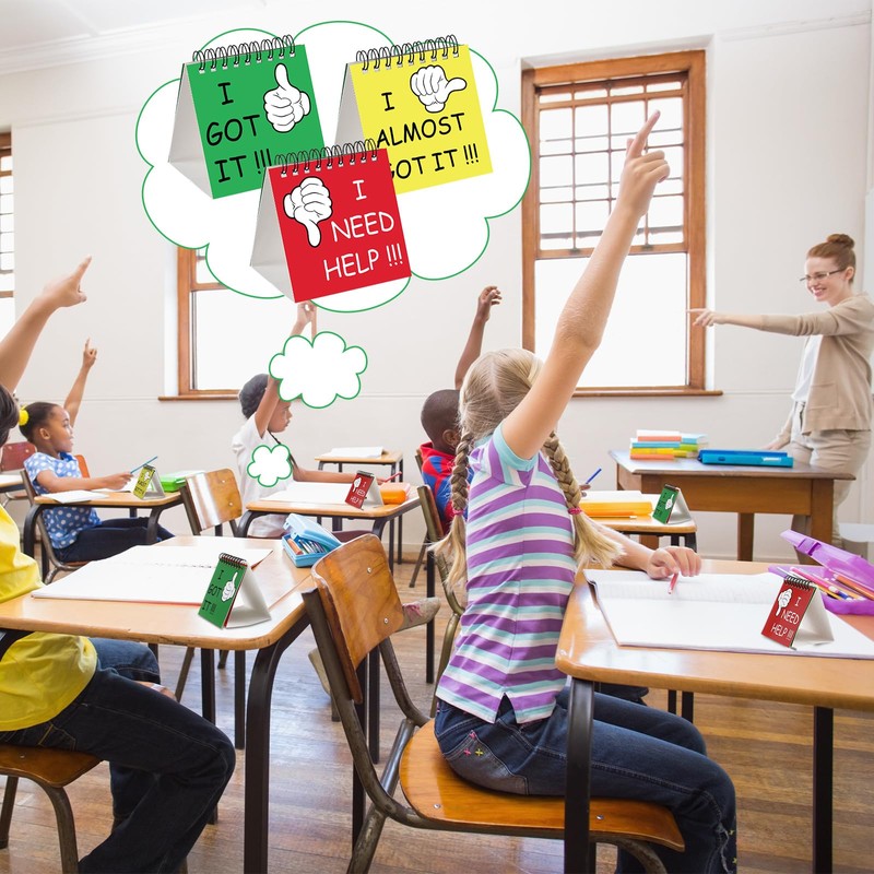 Harloon 12 Pcs I Need Help Mini Flip Chart Signs