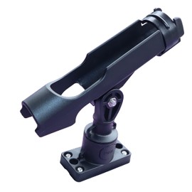 KUNPENG Upgrade 360 Degrees MiniPort Fishing Rod Holder with Mini Rod Holder,Rod Holder with Track Mounting Base (Rectangle Base and Fishing Rod Socket)