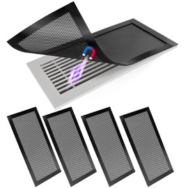 4P Magnetic Floor Vent Covers 5.5 x 12 Inch Air Vent Screen Cover Magnetic Floor Register Vent Covers Magnetic PVC Vent Mesh for Home Wall Ceiling Floor Catches Debris