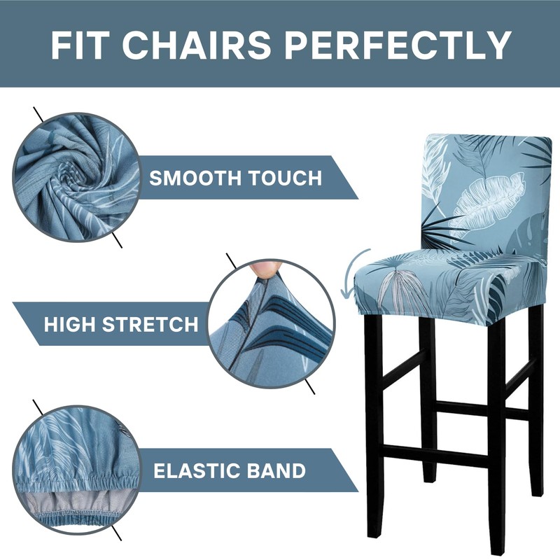 SearchI Bar Stool Covers Set of 4, Stretch Washable Barstool