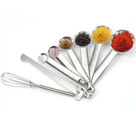 ProChosen Measuring Cups and Spoons Set, 14 PCS Premium Stainless Steel Measuring Spoons with Ruler Scoop/Clip/Whisk for Baking, Liquid and Solid Kitchen Tools for Cooking Baking