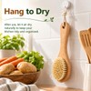 Wooden Vegetable Brush Set with Handle, Potato Scrubber for Fruits