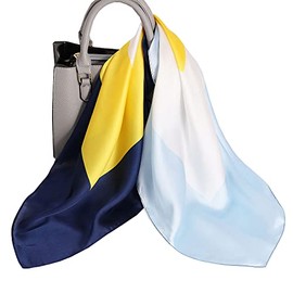 KOOYOL Bandana Neckerchief Silk Scarf Fashion Scarf Head Scarf Multifunctional Scarf Silk Neckerchiefs Head Scarves, C#