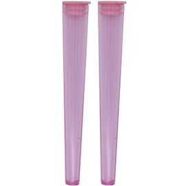 Cherry-on-Top King Size Cone Holder Air Tight Hard Plastic Tube Smoking Rolling Cig Tube, 2 Holders Pink