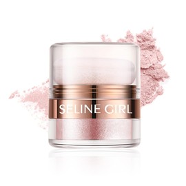 SELINE GIRL Body Highlighter, 4 Colors, Fine Pearl Powder, Water and Sweat Resistant, Multi-use, Sponge Included, For Face and Body, Natural 3D Feel, Pore Concealing, Lightweight Texture, #02 Pink
