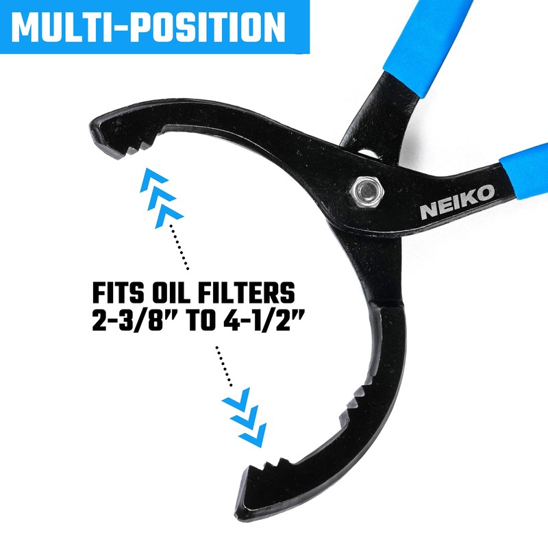 NEIKO 03422A Oil Filter Wrench, 12” Adjustable Oil Filter Pliers,
