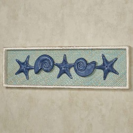 Shoreline Favorites Coastal Framed Wall Art 10.5 by 35 Inches