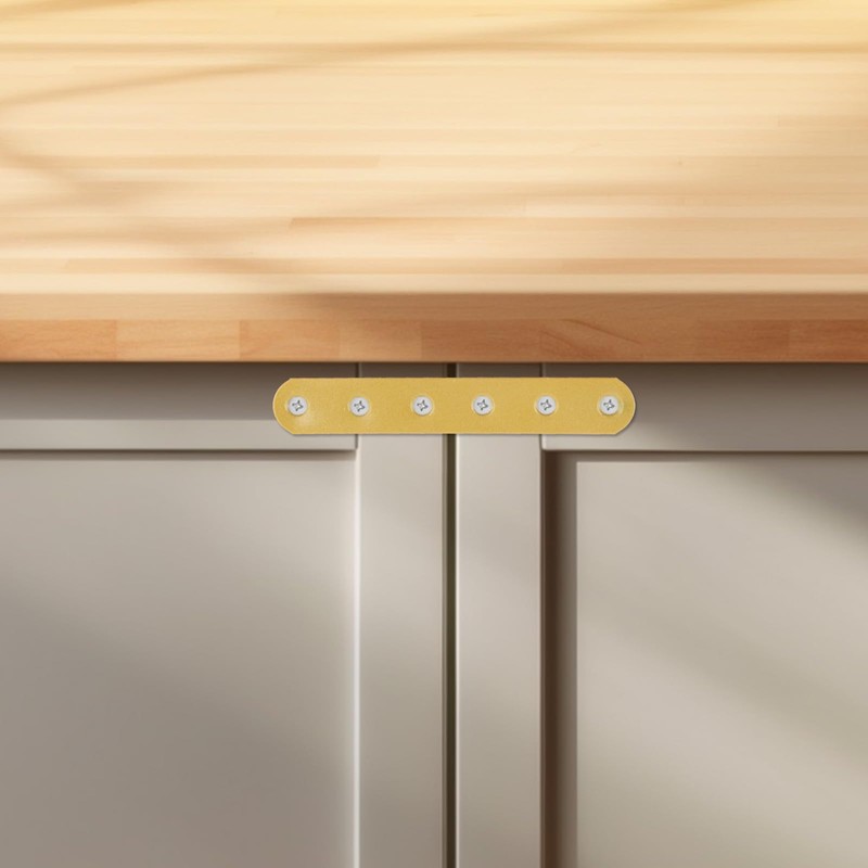T Tulead Straight Flat Brackets Iron Mending Plates Golden, 4.53"x0.7"x0.06",