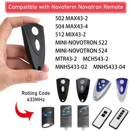 pepape 433.92MHz Garage Opener Remote Control Replacement for Novoferm Novotron 502 MAX43-2 512 MIX43-2 Handheld Transmitter