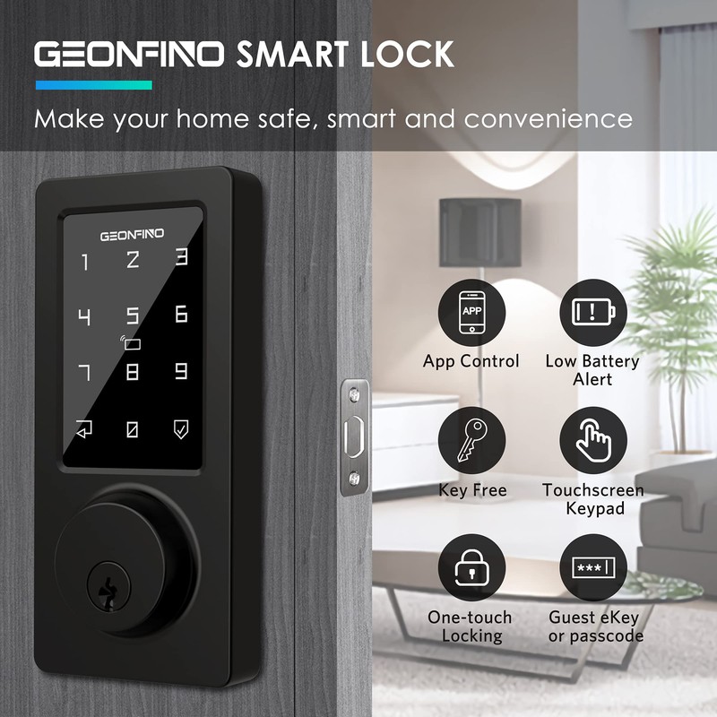 Keyless Entry Door Lock, Smart Deadbolt Lock with Bluetooth App,