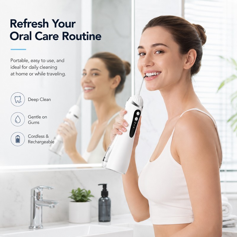 Portable Water Flosser for Daily Oral Care – Rechargeable 3-Mode