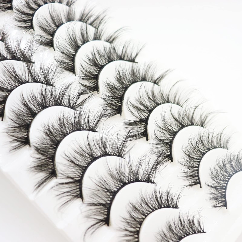 DAODER False Eyelashes Faux Mink Lashes Fluffy Wispy Lashes Natural