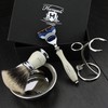 Haryali London Men's Shaving Set with 5 Sided Razor, Silver