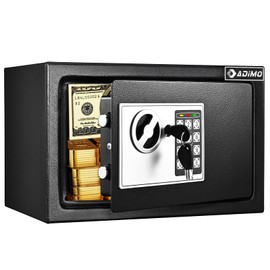 ADIMO Safe Box for College Dorm Room with Fireproof Waterproof Bag, Money Safe with Keys & Pass Code & Wall Mount Kits, Hidden Home Safe for Money, Jewelry, and Documents-0.5 Cubic Feet