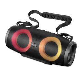 iHome Bluetooth Speaker Boombox with FM Radio and Color Changing Lights, Portable and Rechargeable Wireless Speaker (iBT915B.EXv24)