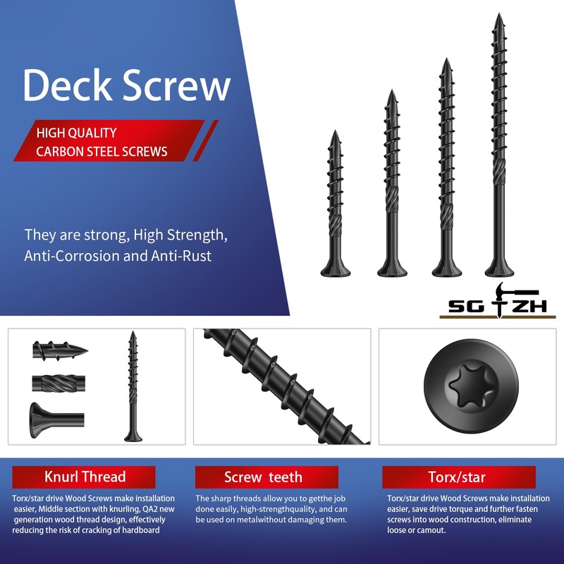 SG TZH #10 x 3 Inch Deck Screws (135Pcs) 2lb.