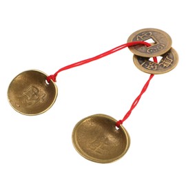 WOONEKY Brass Shell Divination Set with Chinese Wealth Coins Yinyang Symbolism Decorative Feng Shui Accessory for Chinese Lunar Year Luck and Prosperity