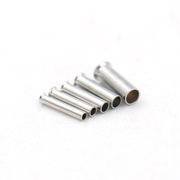 Baomain AWG 22/20 / 18/16 / 14 Long: 8mm Wire Copper Crimp Connector Non Insulated Ferrule Pin Cord End Terminal 500pcs