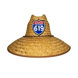NICERIDE Straw Sun Hat 'Interstate 619' for Beach and Work, Unisex, Natural