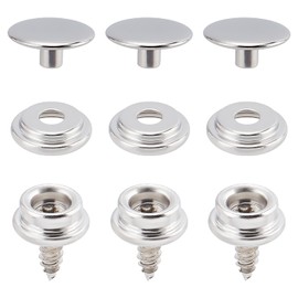 GORGECRAFT 30 Sets 3/8" Stainless Steel Marine Grade Snap Button Canvas Snaps Kit Fastener Screw Mental Snap Screw Stud with 3 pcs in Upholstery Snaps for Boat Canvas Carpet Cover Furniture