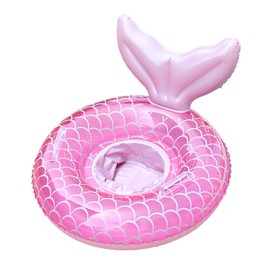 Mermaid Pool Float for Toddler, with Seat and Handle Pool Tube Ring Toys Summer Kiddy Beach Treasure Inflatable Swim Float for Girl Toddler Outdoor