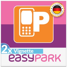 2 x Easypark Sticker Easy Park Vignette App Sticker Rear Glass Sticker Small Car Ticket Car Parking Badge Parking Badge Parking (6 x 6 cm, UV Protection, Removable, Made in Germany)