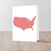 CafePress Red Dot Map Of The U.S.Of A Greeting Cards