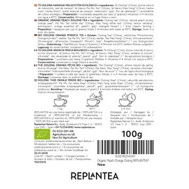 Peach Oolong Tea Organic 100g (50 Cups) | Organic Loose Leaf Oolong Tea with Peach and Orange | REPLANTEA