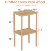 exilot Solid Wood Side Table, 2-Tier Tall End Table with