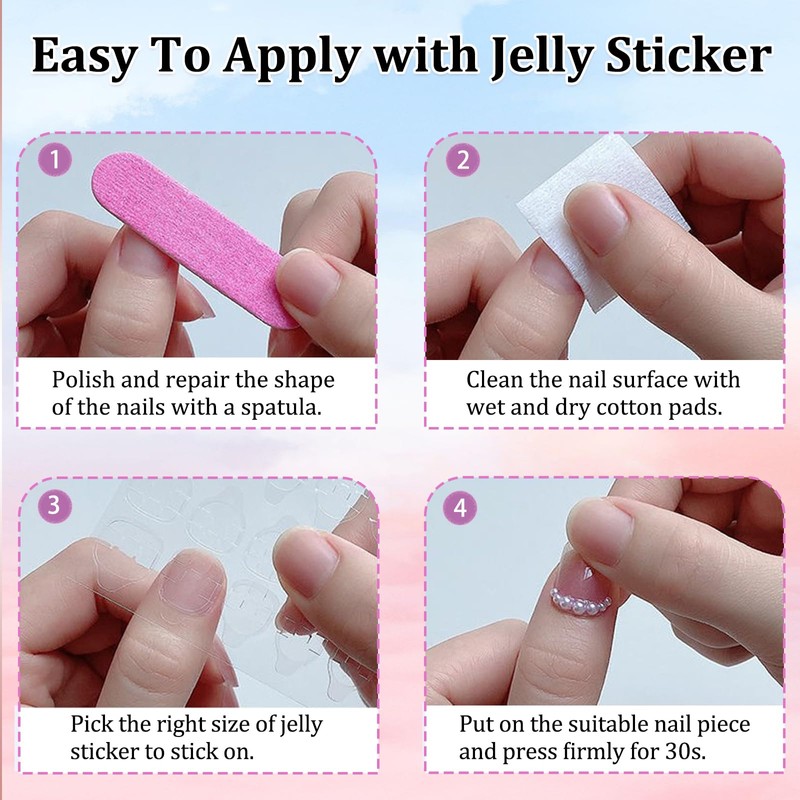 Press on Nails Almond - Glazed Donut False Nails French