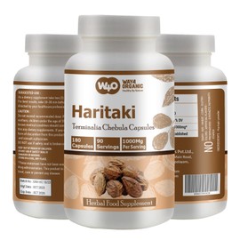 WAY 4 ORGANIC W4O Haritaki Capsules – Terminalia Chebula, 180 Pills, 90 Servings, 1000 mg. Pack of 1.