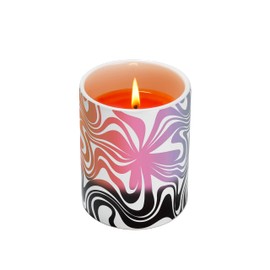 Glo Zone Slow Color-Changing Ceramic Scented Candle, 12 oz - Neon Orange