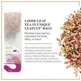 Ronnefeldt LeafCup Cranberry & Lemon Chai – Loose Leaf Fruit Infusion Tea with Hibiscus, Apple, Rose Hip & Citrus – Naturally Caffeine-Free – 15 Individually Wrapped Tea Bags