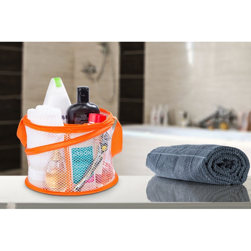 Foldable Shower Caddy - Collapsible, Portable, Drainage Hole, Carry Handle,