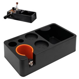 Espresso Knock Box-Espresso Organizer box, Tamping Station Fit 51,54,58mm Espresso Tamper, Distributor, Portafilter & Puck Screen Accessories, Knock Box Espresso for Barista Accessories