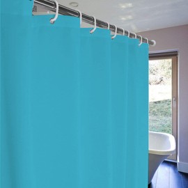 meioro Solid Colour Shower Curtains, PEVA Waterproof Bathroom Curtain Includes Curtain Hooks, Waterproof Mould Proof Resistant Shower Curtain Liner for Bathtubs Hotel(Blue,Width 150cm x Height 180cm)