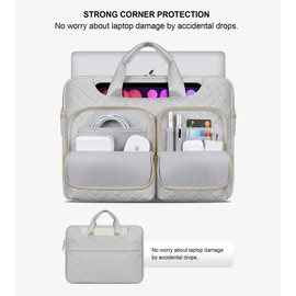 Lacdo 360° Protective Laptop Shoulder Bag, 16 inch Laptop Bag for 16 inch New MacBook Pro M4/M3/M2 /M1 Pro Max A3403 A3186 A2991 A2780 A2485 2024-2019, 15" Surface Laptop 7th Copilot+PC, Space Gray