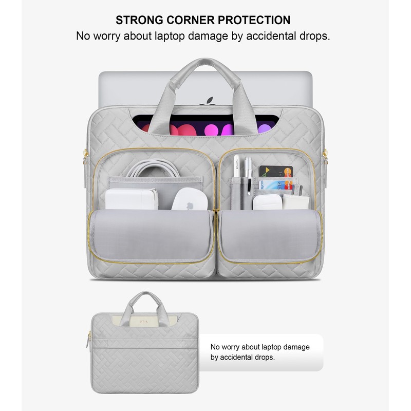 Lacdo 360° Protective Laptop Shoulder Bag, 16 inch Laptop Bag