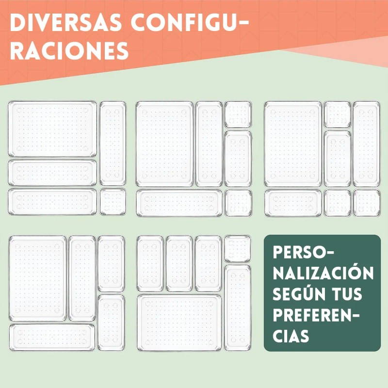 Organizador De Cajones Joyas Maquillaje 25 Pcs De Plástico