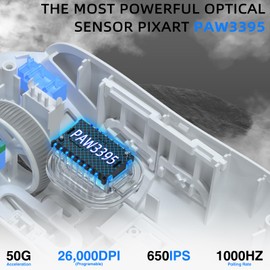 AJAZZ AJ139 PRO X SUPERLIGHT Kablosuz Oyun Faresi,Ultra Hafif(59g),Pixart PAW3395 Optik Sensör,26000 DPI,2.4Ghz/USB C Kablolu,Ergonomik,6 Programlanabilir Düğme,200 Saat Pil Ömrü,PC/MAC için - Beyaz