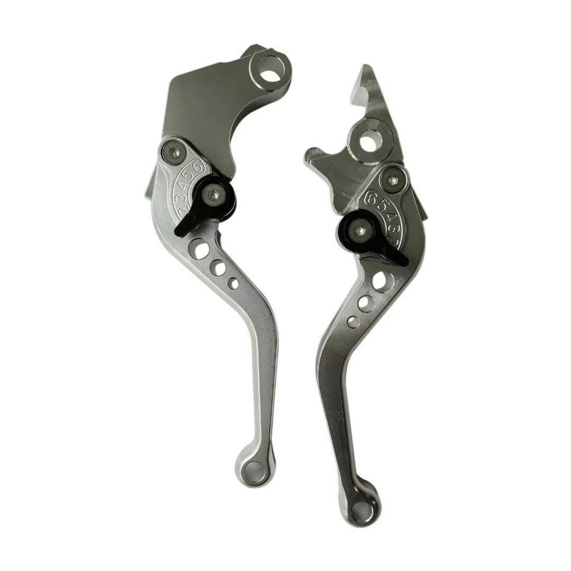 Zafina-UP Silver CNC 6 Position Shorty Brake Clutch Lever for