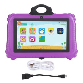 Kids Tablet for Android 11 7 Inch 6GB RAM 128GB ROM Learning Educational APP Pre Installed Tablet with WiFi Dual Camera Bluetooth for Boys Girls Purple