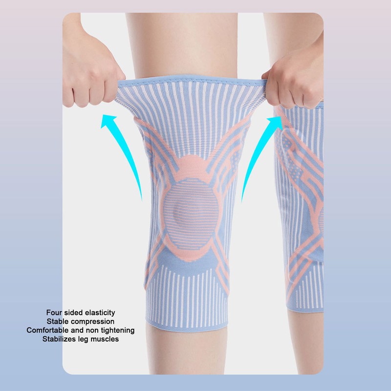 1 Pair Knee Brace Thickened Pads Breathable Mesh Silicone Spring