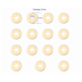 Replace Griptilian 551 710 720 723 EDC Pocket Knife Gasket Brass Washer,Folding Knives Cushion pad Ring,Pivot pin washers Meson Bearing Shim for Knife Maker, 0.7x15.4x5.6 mm,Pack of 15 pcs