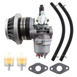 MCHNIC Vergaser mit Luftfilter Benzinfilter Schlauch Satz für 2 Takt 47cc 49cc Mini Motorrad ATV Quad Dirtbike Pocketbike Buggy Go Kart