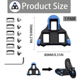 Premium SPD Cleats for Cycling Shoes, Compatible with Shimano SPD SL SM-SH10 SM-SH11 SM-SH12, Bicycle Replacement Cleats, Indoor Cycling & Road Bike Cleat Set (Blue)