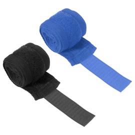 PATIKIL Boxing Hand Wraps, 1 Set 98 Inch Length Elastic Boxing Wraps Cotton Fist Mitts Wrist Straps Protection for Muay Thai Martial Arts Kickboxing Bandages, Black Blue