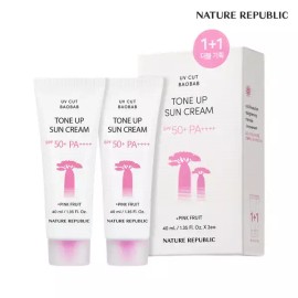 Nature Republic [네이처리퍼블릭] 1+1 유브이컷 바오밥 톤 업 선크림 SPF50+ Nature Republic 1+1 UVCut BaroBaB Tone Up Sunscreen SPF50+ [Single Option NB0061]