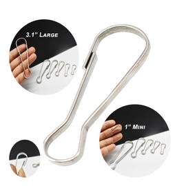 Bytiyar 60 pcs Stainless Steel Small Spring Hooks 2.4inch/60mm Lanyard Clasp Zipper Snap Clips for Key Chain ID Card Badge Holders