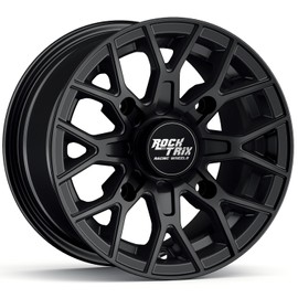 RockTrix RT104 15in Wheel 15x7 4x137, 4+3 Offset, ATV UTV SxS Rim, Compatible with Can Am Commander Max Defender Max Pro Maverick X3 Maverick Trail, 4/137 Matte Black, 1pc Single
